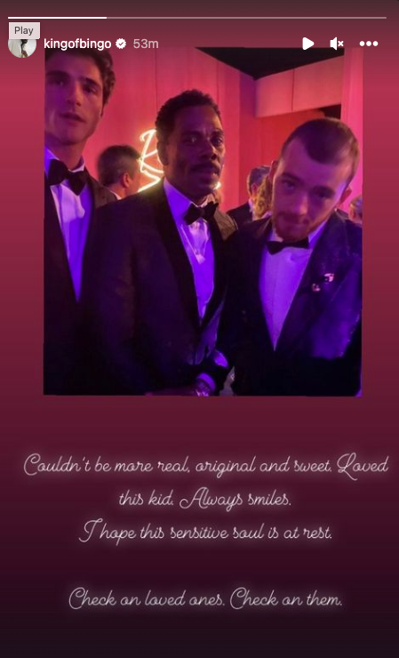 Colman Domingo pays tribute to Angus Cloud. (Instagram/Colman Domingo)