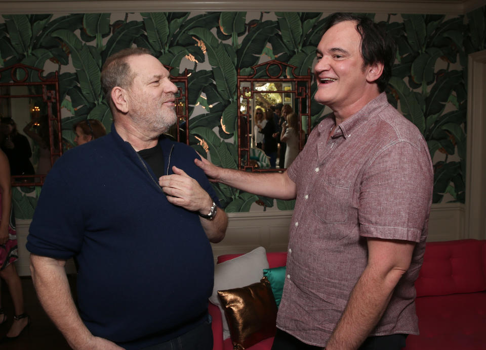 HOLLYWOOD, CA - FEBRUARY 26:  Harvey Weinstein and Quentin Tarantino attend The Weinstein Company's Celebratory Lunch For Ennio Morricone Hosted At The Private Residence Of Jonas Tahlin, CEO Absolut Elyx at Hollywood Walk Of Fame on February 26, 2016 in Hollywood, California.  (Photo by Todd Williamson/Getty Images for The Weinstein Company)