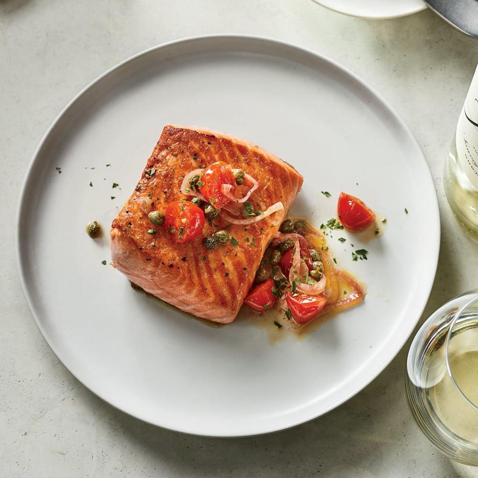 Pan-Roasted Salmon with Tomato Vinaigrette