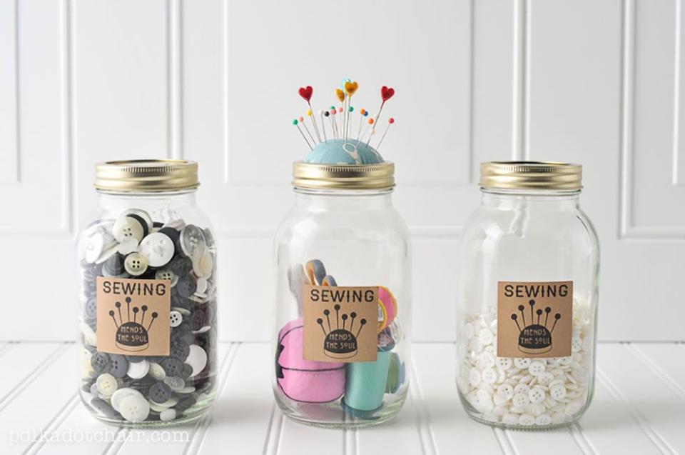 Mason Jar Sewing Kits