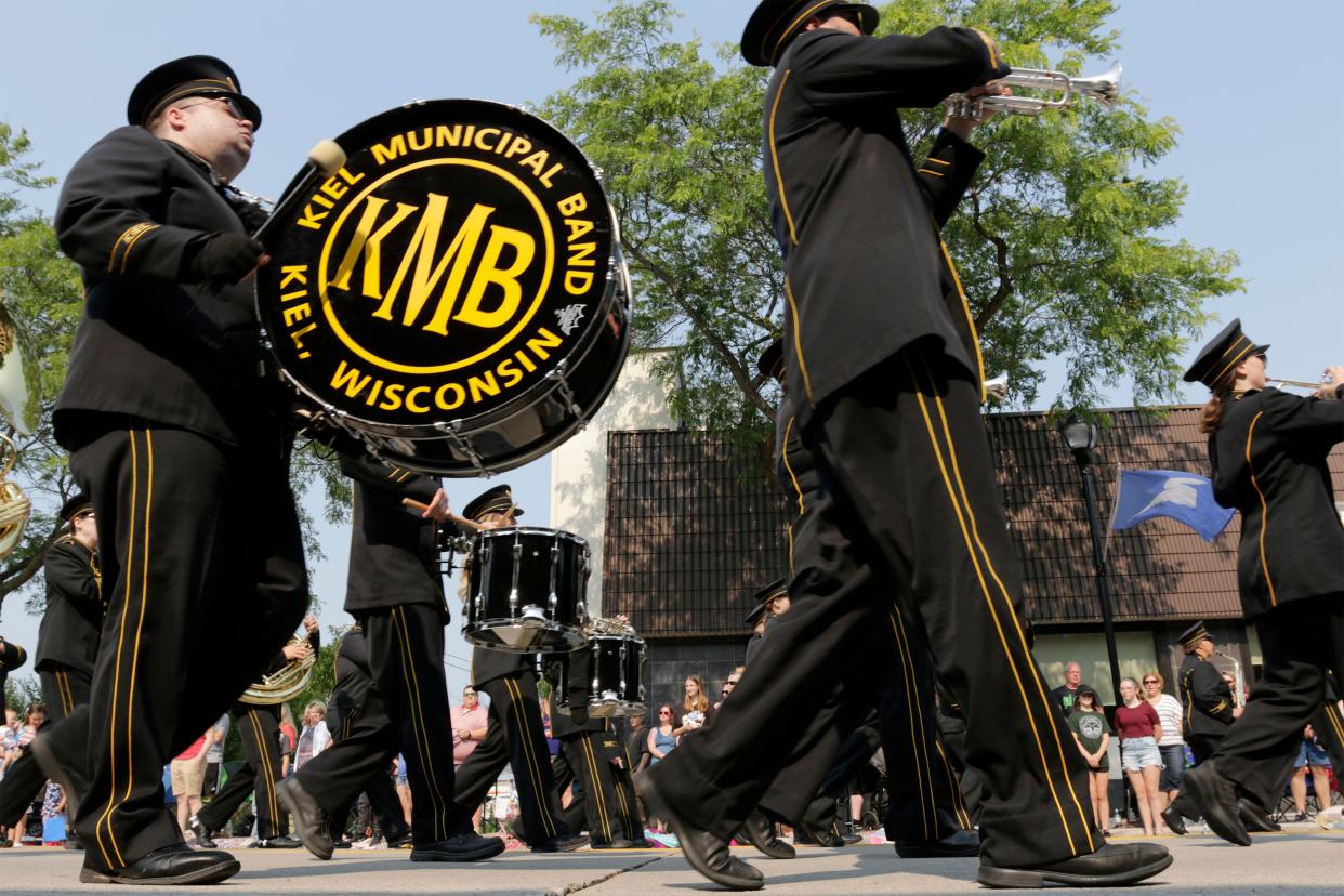 FILE - Kiel Municipal Band performs in the Sheboygan Independence Day Celebration parade July 3, 2021.