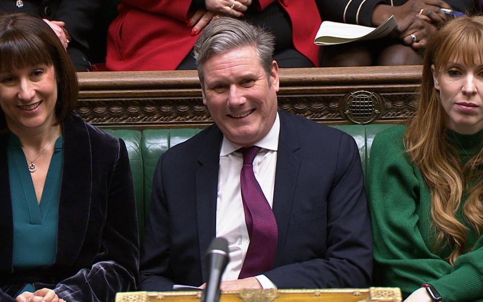 Sir Keir Starmer, the Labour leader, is pictured during PMQs in the House of Commons this afternoon