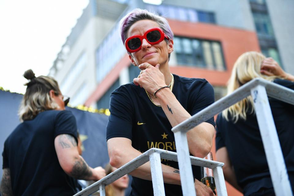 Megan Rapinoe enjoyed her time on the main float.