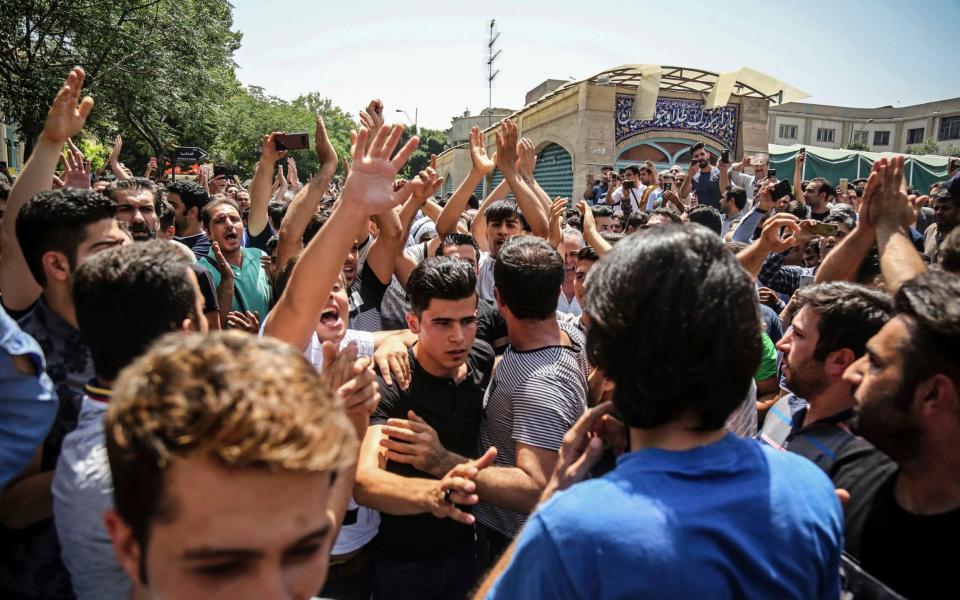 Protesters took to the streets in another rare public display of anger amid an economic slowdown - Iranian Labor News Agency, ILNA