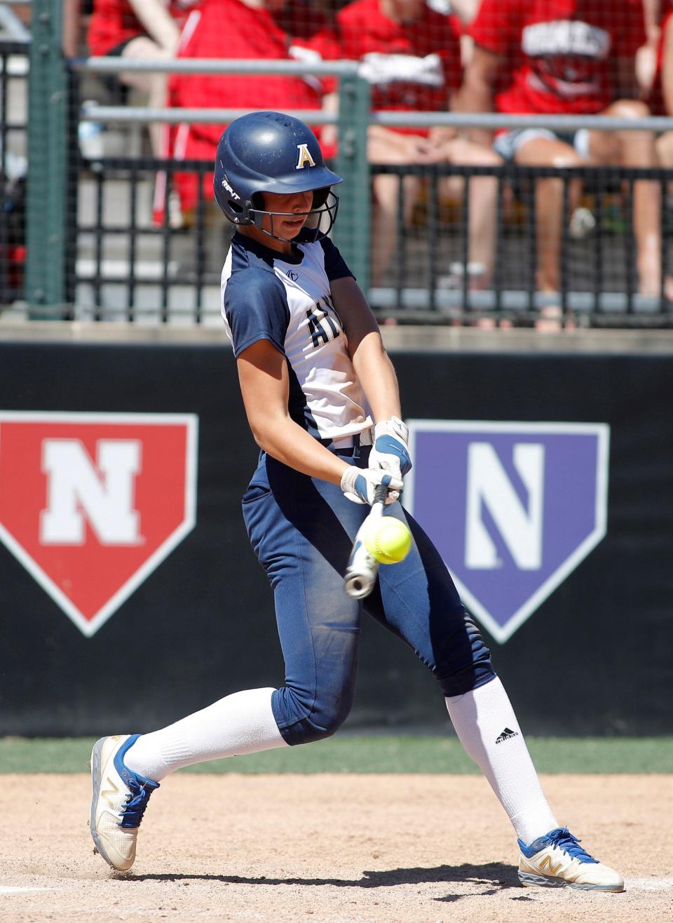 Algonac's Sierra Vosler connects with the ball against Millington, Friday, June 17, 2022, in East Lansing.