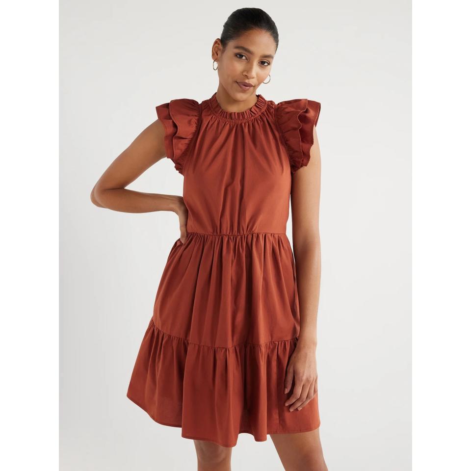 Flutter Sleeve Swing Dress