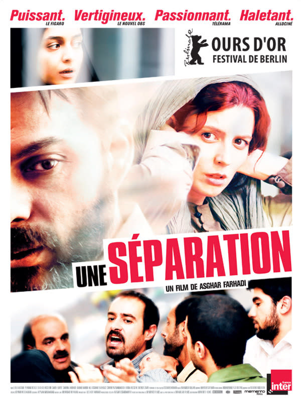 Une séparation, Asghar Farhadi, 2011. Asghar Farhadi use des théâtres intimes pour distiller l'idée qu'en Iran le mensonge et la manipulation se pratiquent à tous les niveaux, que les comportements que l'on y impose méritent d'être débattus, contestés.