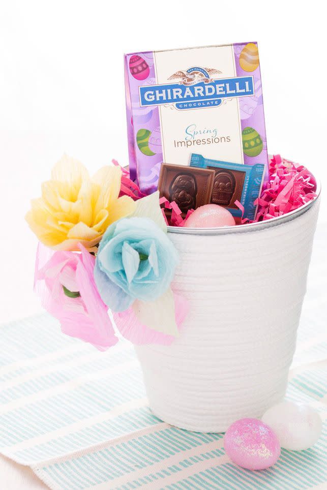 Paper Flower Easter Bucket