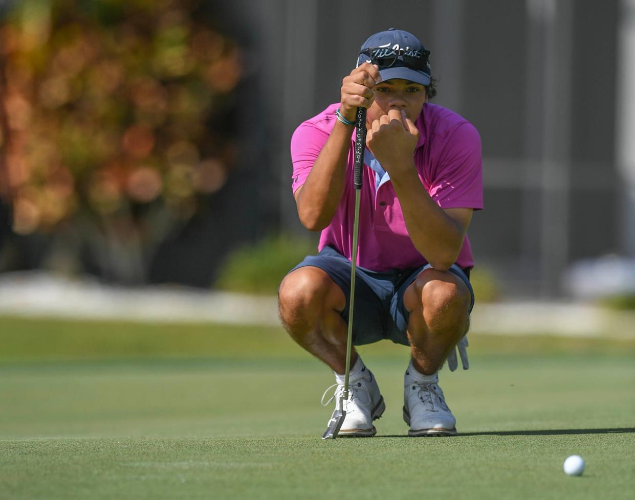 Charlie Woods, 15, son of pro golfer Tiger Woods, competed in the USGA U.S. Open qualifying on Thursday April 25, 2024, at the Legacy Golf and Tennis Club in the St. Lucie West development of Port St. Lucie. Woods failed to advance in U.S. Open local qualifying shooting a 9-over 81.