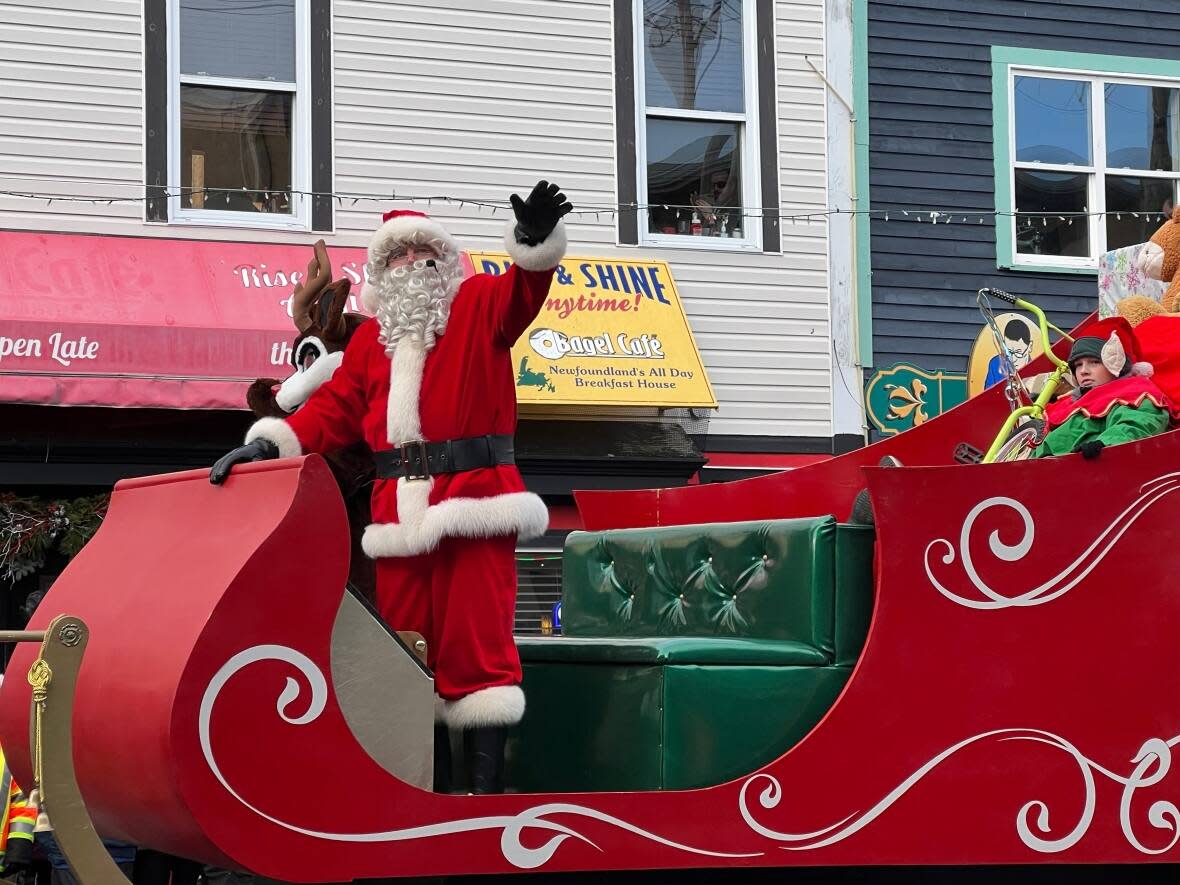 Santa Claus made his annual appearance in the Downtown St. John's Christmas Parade Sunday.  (William Ping/CBC - image credit)