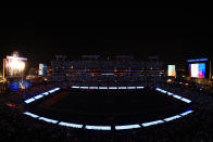 <p>TAMPA, FLORIDA - FEBRUARY 07: A view of the stadium as The Weeknd performs during the Pepsi Super Bowl LV Halftime Show at Raymond James Stadium on February 07, 2021 in Tampa, Florida. (Photo by Mike Ehrmann/Getty Images)</p> 