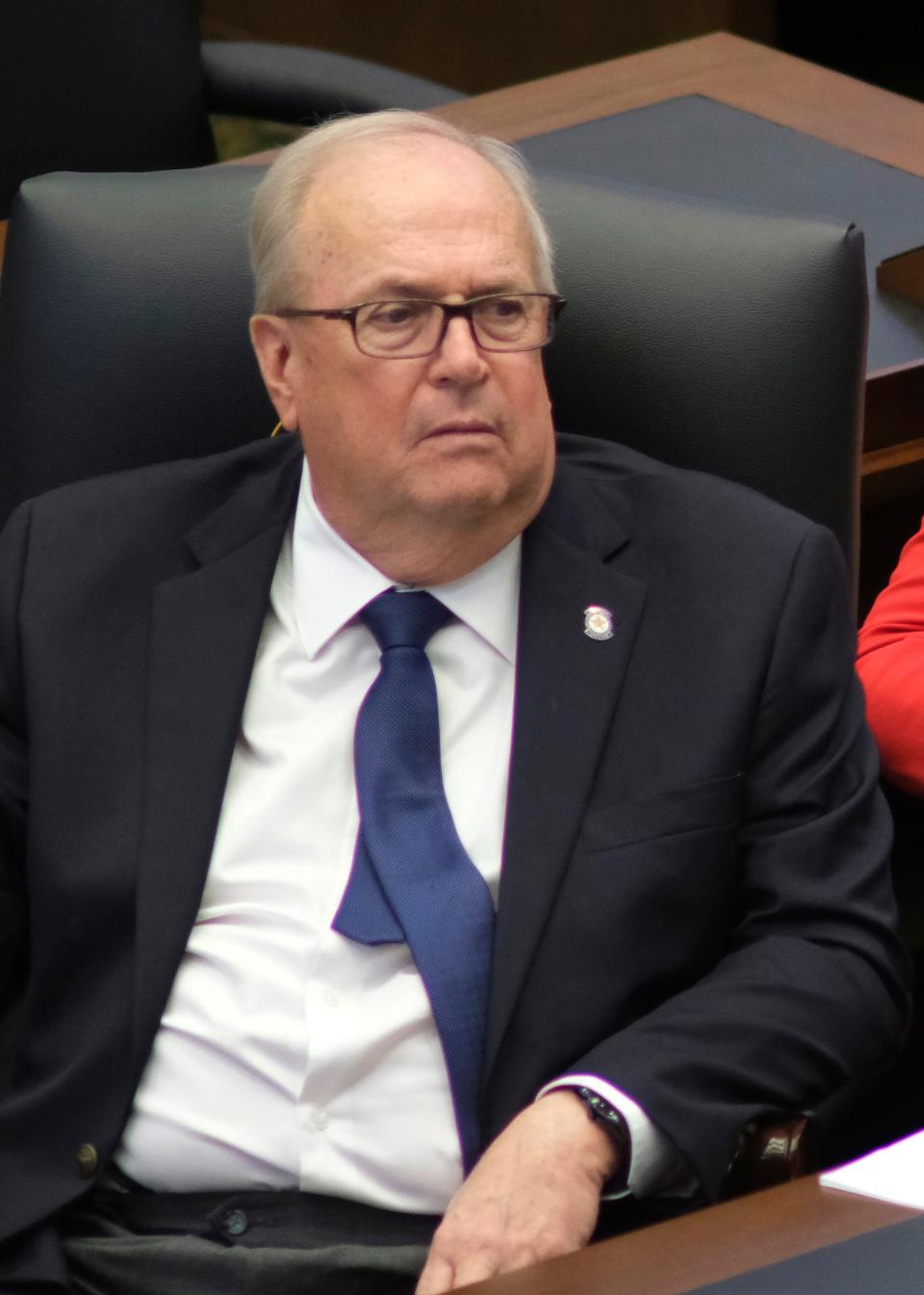 State Rep. Danny Williams sits in the Oklahoma House of Representatives during the 2023 session. Williams introduced a bill this year that would require parents to give schools permission for their children to take a sex education class.