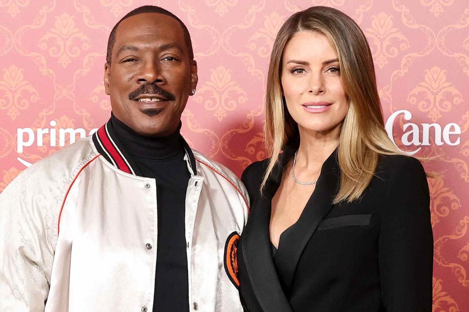 <p>John Salangsang/Variety via Getty</p> Eddie Murphy and Paige Butcher at the premiere of <em>Candy Cane Lane</em> in Los Angeles on Nov. 28, 2023