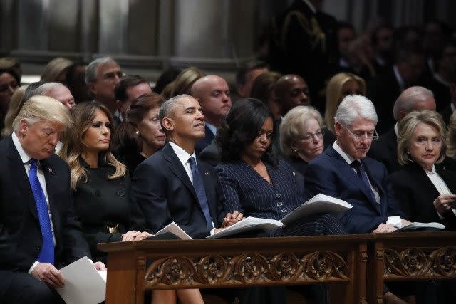 The former president's Wednesday service was at Washington National Cathedral in D.C.