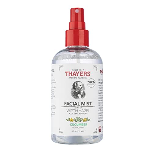 THAYERS Alcohol-Free Witch Hazel Facial Mist Toner with Aloe Vera, Cucumber, 8 Ounce