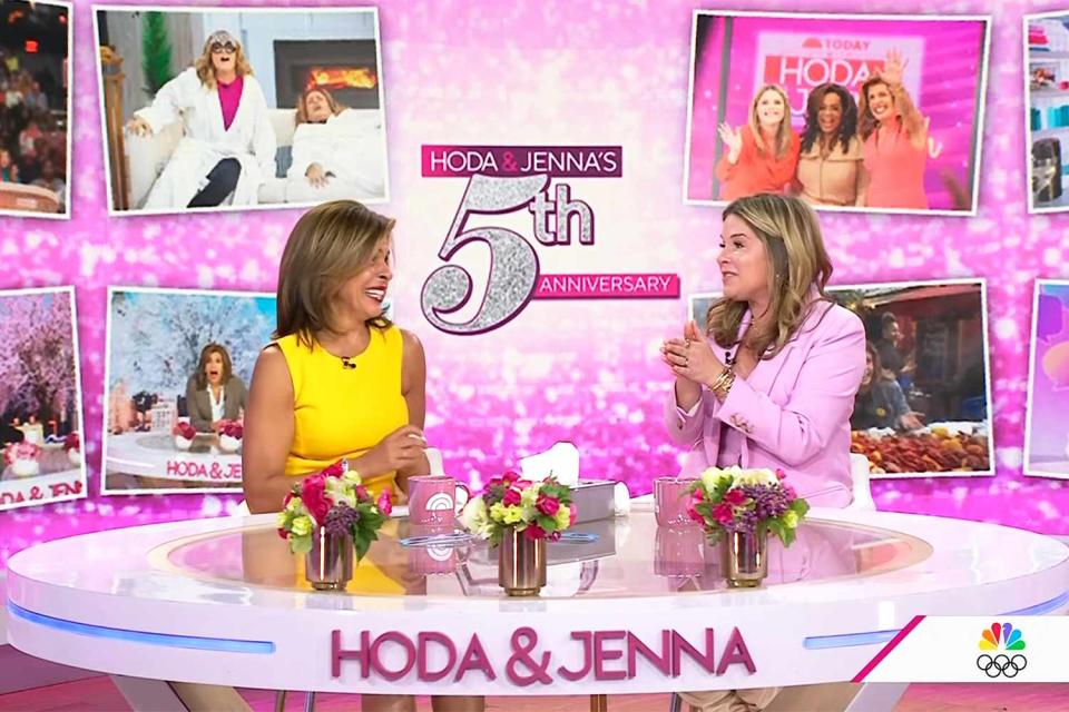 <p>YouTube TV</p> Hoda Kotb and Jenna Bush Hager on 