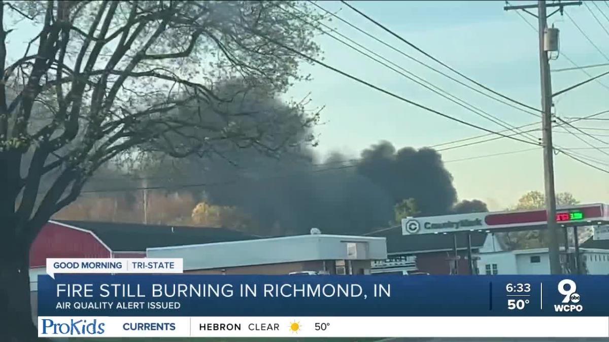Fire still burning in Richmond Indiana