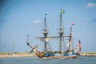 <p><strong>State Tall Ship: Kalamar Nyckel</strong> </p><p>This sailing vessel was built in Sweden, but famed for carrying settlers to North America in 1638 to establish new Sweden. When the ship isn't at sea, <a href="https://www.kalmarnyckel.org/dy.asp?p=205" rel="nofollow noopener" target="_blank" data-ylk="slk:it is docked near Wilmington;elm:context_link;itc:0;sec:content-canvas" class="link ">it is docked near Wilmington</a>. </p>