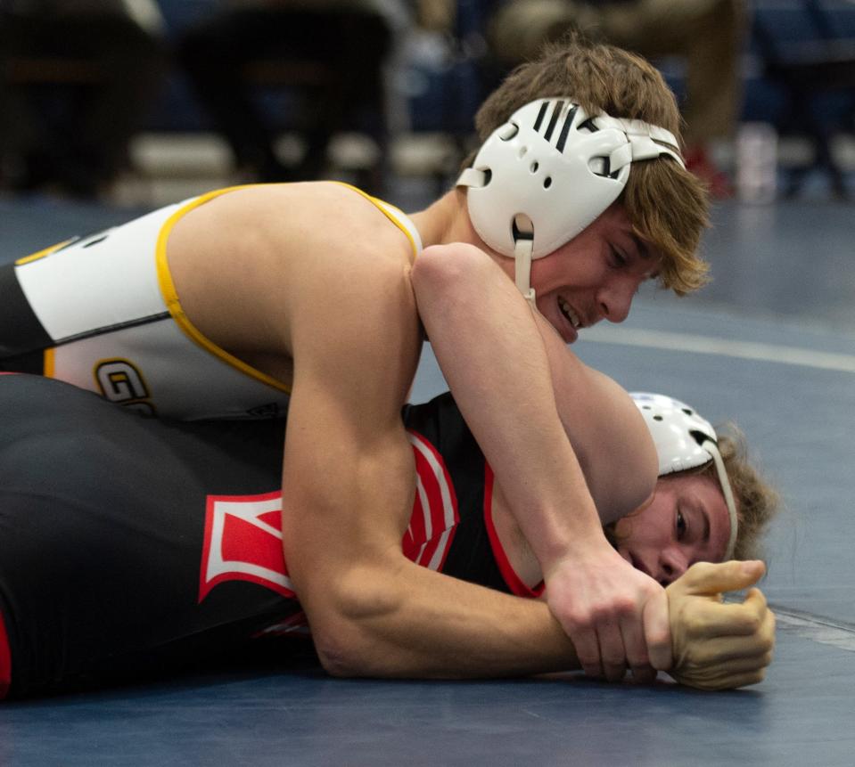 PTC Portage County Wrestling Tournament quarterfinals, Saturday January 8 at Rootstown High School. 120 Grayson Hoover, Southeast, Kody Stacks, Field