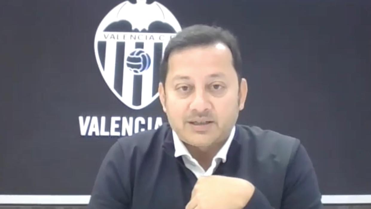 Valencia president Anil Murthy during his virtual conference with global journalists. (PHOTO: Screenshot)