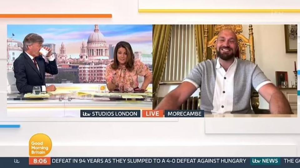 Tyson Fury was a guest on Good Morning Britain on Wednesday (ITV)