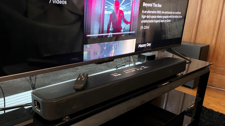 Sony HT-S2000 soundbar on TV stand