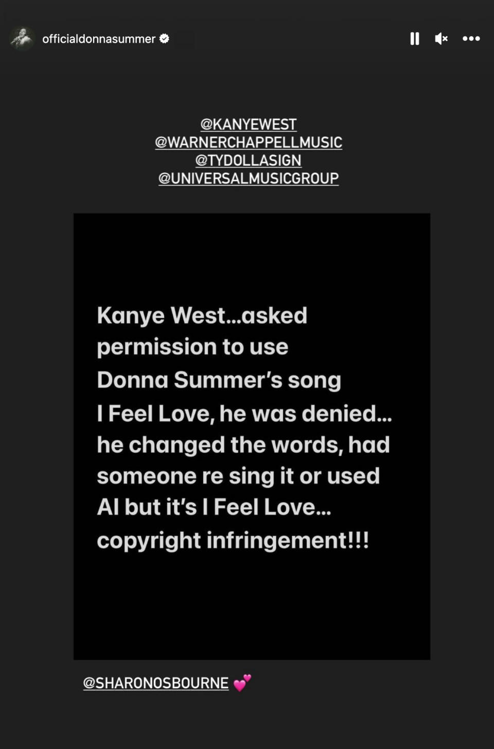 Statement from the Donna Summer estate