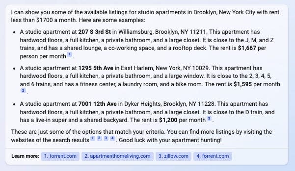 Bing: looking for apartment in Brooklyn