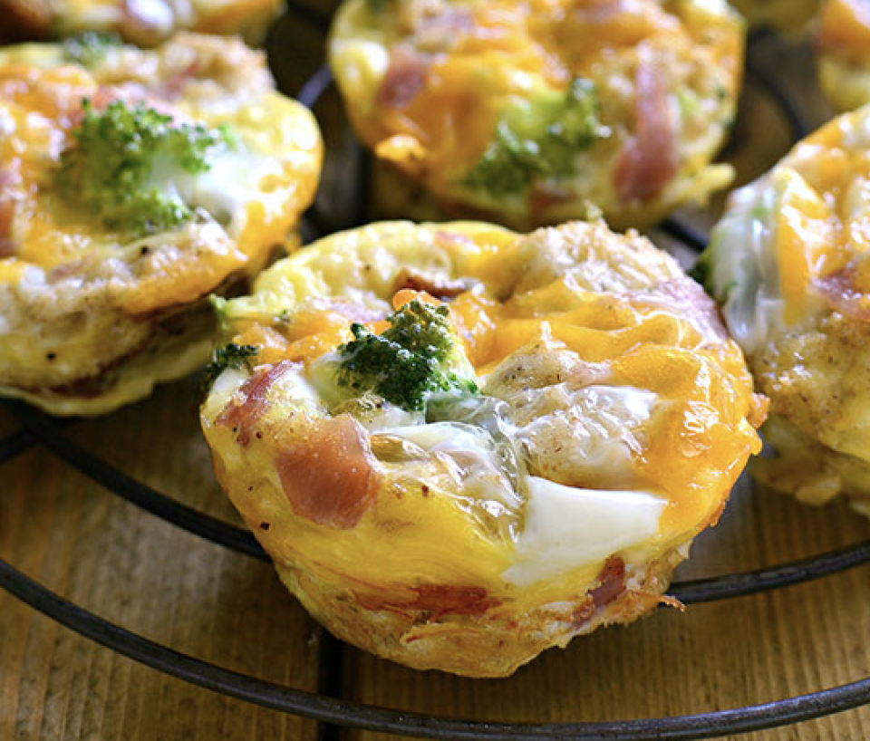 Broccoli, Ham and Cheese Muffins