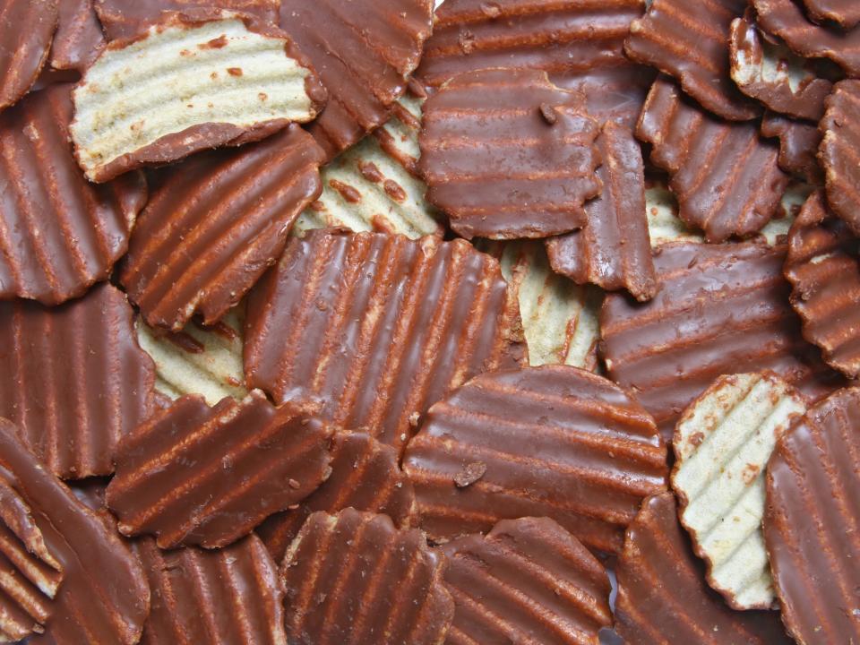 Chocolate-covered potato chips