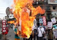 Protest after the death of a rape victim, in Kolkata