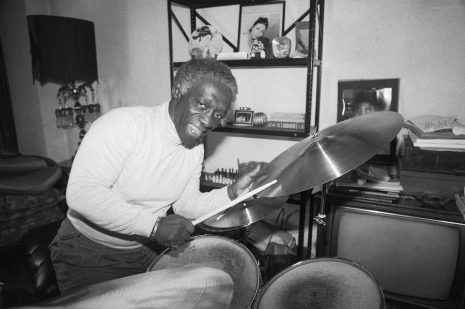 <p>Jazz drummer Art Blakey, the bandleader of the Jazz Messengers, lived on West 45th Street in 1978. He was renowned for his "hard bop" style of bebop.</p>