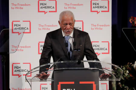 Actor Morgan Freeman speaks at the PEN America Literary Gala in New York, U.S., May 22, 2018. REUTERS/Lucas Jackson