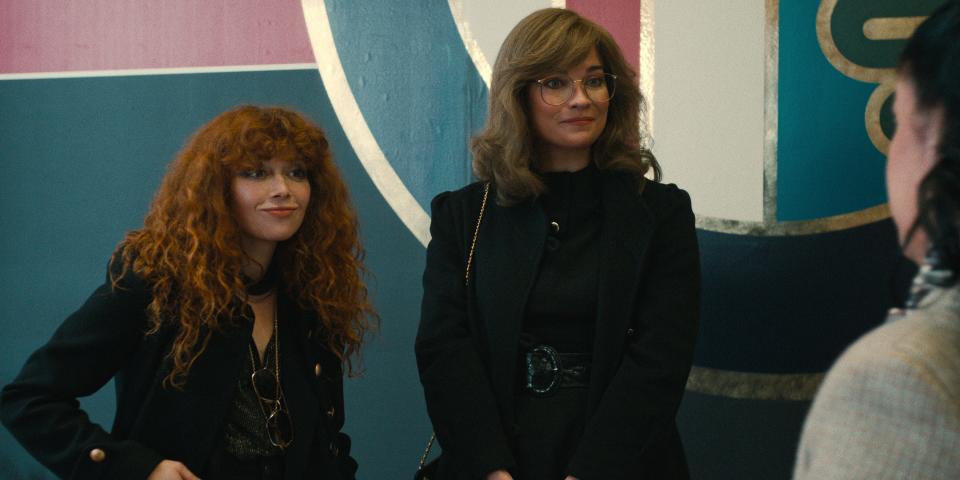 Natasha Lyonne as Nadia Vulvokov and Annie Murphy as Young Ruth in "Russian Doll."