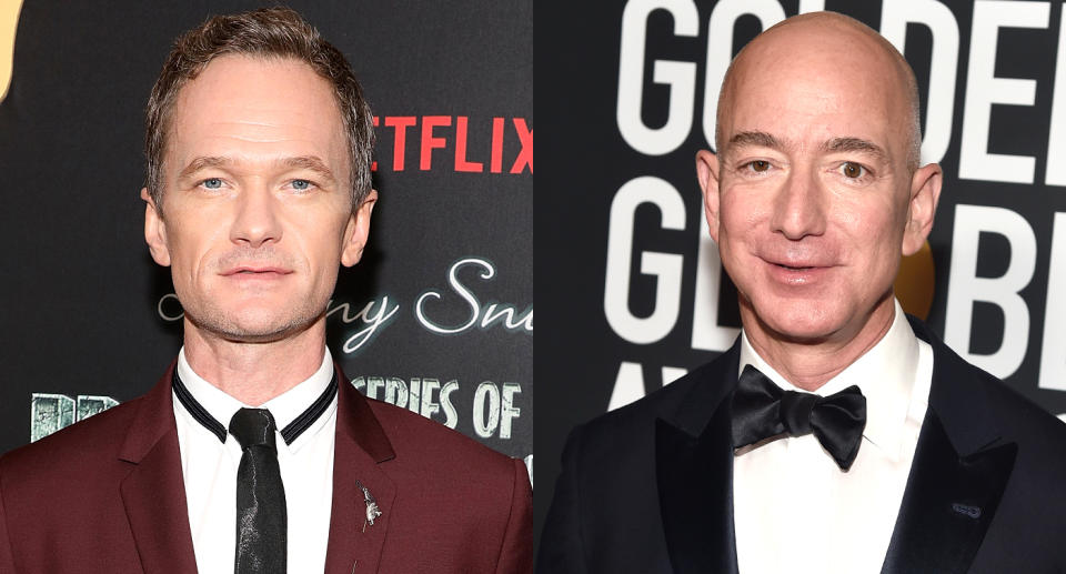 Actor Neil Patrick Harris, left, and Amazon founder and CEO Jeff Bezos. (Photo: Getty Images)