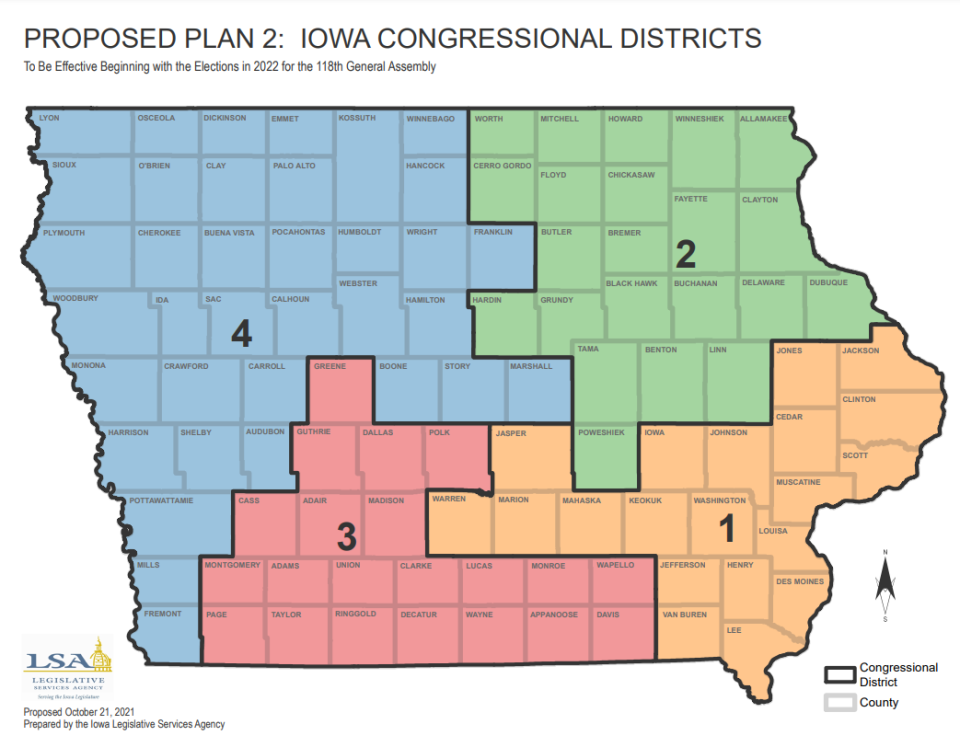 Iowa's new Congressional districts.