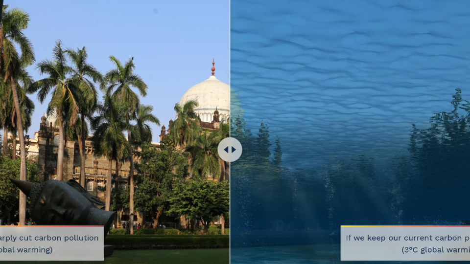 印度孟買歷史博物館將完全被淹沒。（圖／翻攝自Climate Central官網）