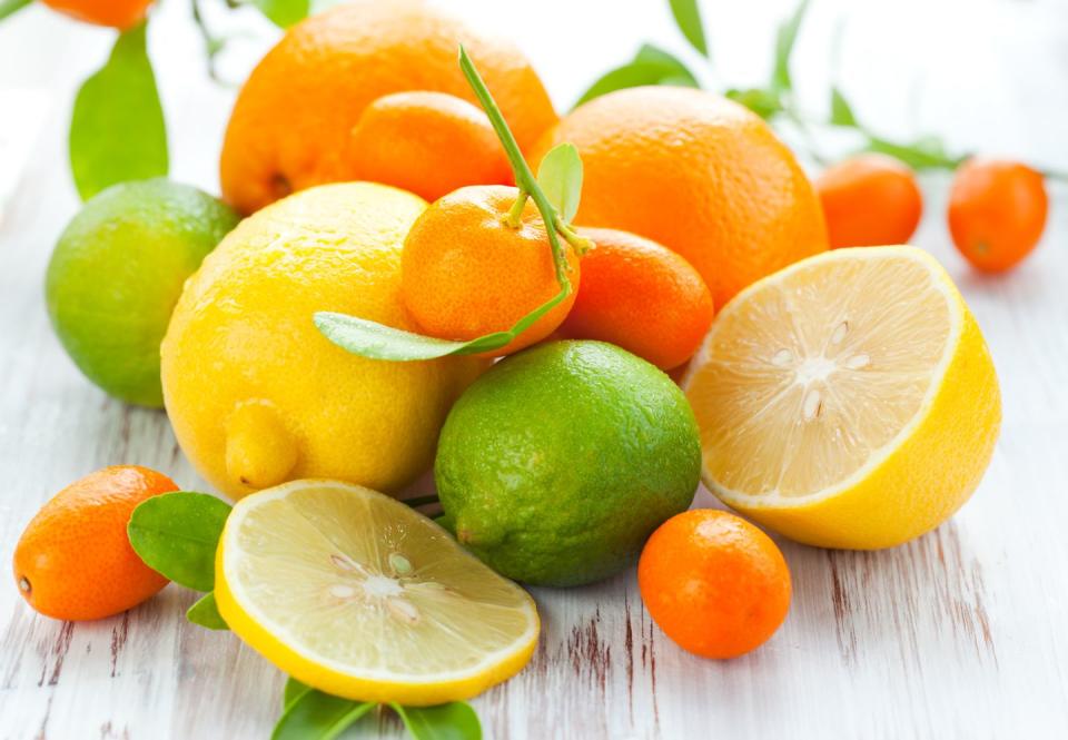 <p>Oranges, grapefruits, lemons, limes, and the like boast tons of antioxidants, fiber, vitamin C, and other nutrients that <a href="https://www.prevention.com/food-nutrition/g26436302/citrus-fruits/" rel="nofollow noopener" target="_blank" data-ylk="slk:research shows can;elm:context_link;itc:0;sec:content-canvas" class="link ">research shows can</a> boost your brain health, aid weight loss, protect your heart, and keep your skin looking radiant.</p><p><strong>Try it: </strong><a href="https://www.prevention.com/food-nutrition/recipes/a23368137/lentil-steak-salad-recipe/" rel="nofollow noopener" target="_blank" data-ylk="slk:Lentil and Steak Salad With Grapefruit;elm:context_link;itc:0;sec:content-canvas" class="link ">Lentil and Steak Salad With Grapefruit</a></p>