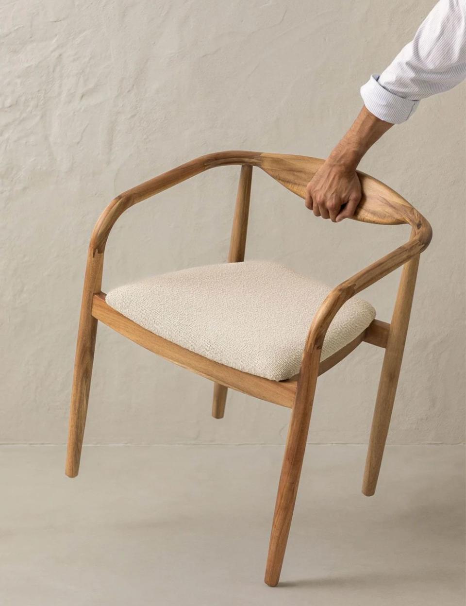 Chaise de salle à manger effet laine bouclette