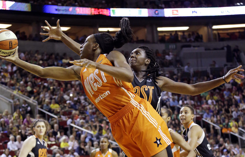 The WNBPA opted out of the CBA on Thursday behind President Nneka Ogwumike. (AP Photo/Elaine Thompson, File)