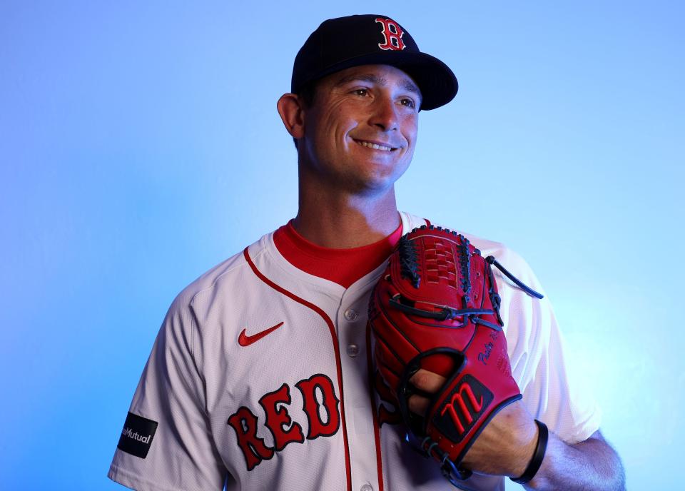 FORT MYERS, FLORIDA - FEBRUARY 20: Garrett Whitlock #22 of the Boston Red Sox poses for a portrait at JetBlue Park at Fenway South on February 20, 2024 in Fort Myers, Florida. (Photo by Elsa/Getty Images)