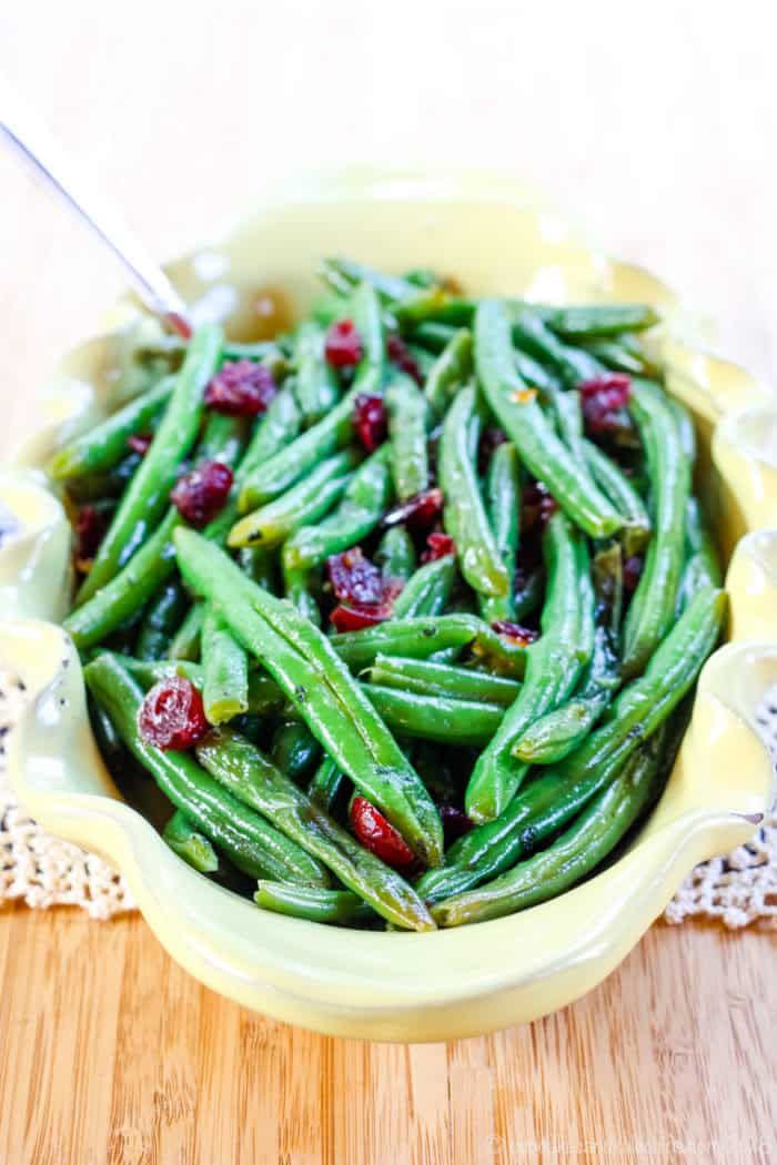 22) Orange-Glazed Green Beans With Cranberries