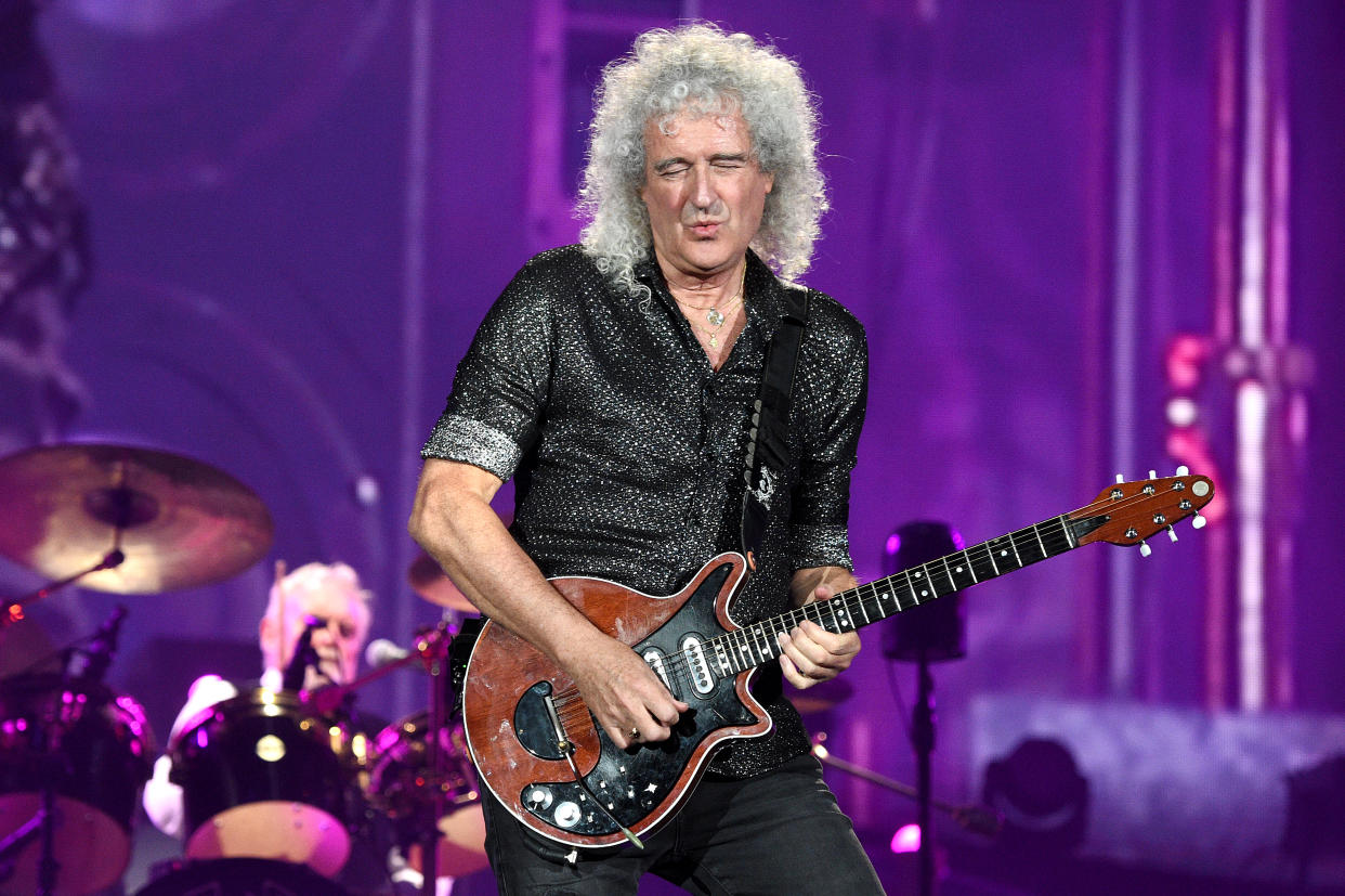 NEW YORK, NEW YORK - SEPTEMBER 28: Roger Taylor and Brian May of Queen perform onstage during the 2019 Global Citizen Festival: Power The Movement in Central Park on September 28, 2019 in New York City. (Photo by Kevin Mazur/Getty Images for Global Citizen)