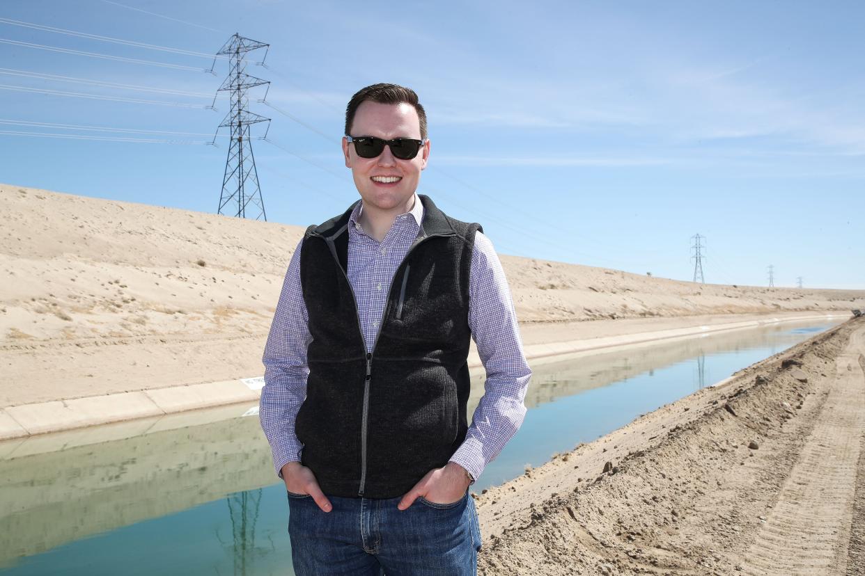 California's Colorado River Commissioner and Imperial Irrigation District Vice President of Division 2 J.B. Hamby is photographed at the Coachella Canal in Thermal, Calif., March 9, 2023.
(Credit: Jay Calderon/The Desert Sun)