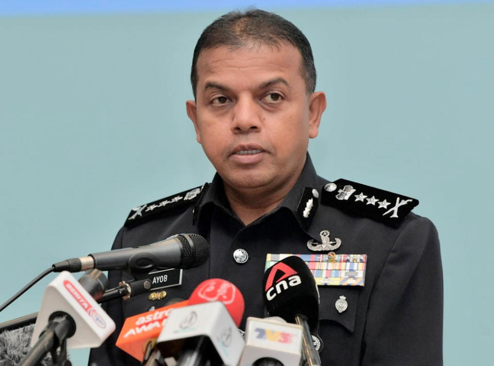 Johor police chief Datuk Ayob Khan Mydin Pitchay said initial investigations found that the incident was believed to have been sparked by an argument when the victim asked the suspect to return his money that had been earlier borrowed to him for business. — Picture by Ben Tan