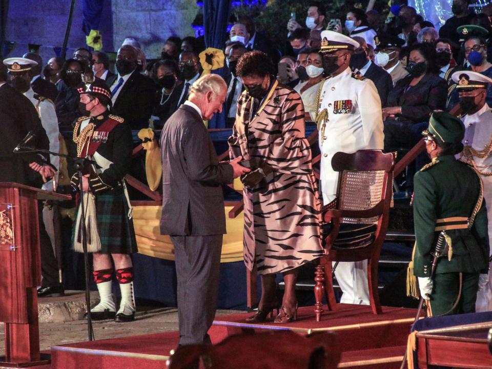 Prince Charles and Prime Minister Mia Mottley