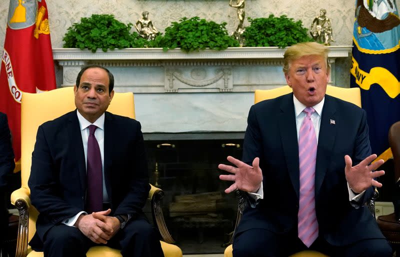 Trump meets Egyptian President Abdel Fattah al-Sisi at the White House in Washington