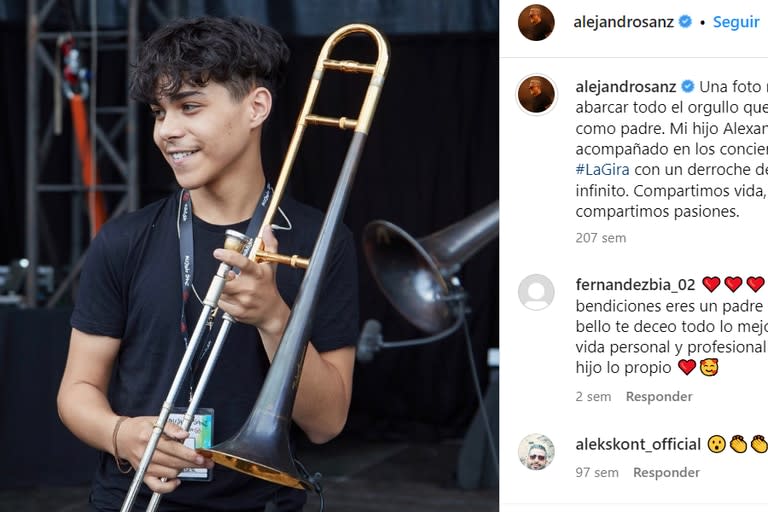 El hijo de Alejandro Sanz comparte su pasión por la música