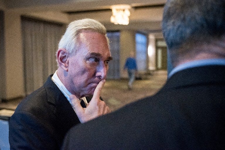 Roger J. Stone Jr., an advisor for President Donald J. Trump during the 2016 presidential campaign, arrives to the Marriott in Boca Raton, to speak to members of the conservative group America First on Mar. 21, 2017. Stone defended himself over contacts he had with Russia-linked hackers during the 2016 election. [MICHAEL ARES/palmbeachpost.com]