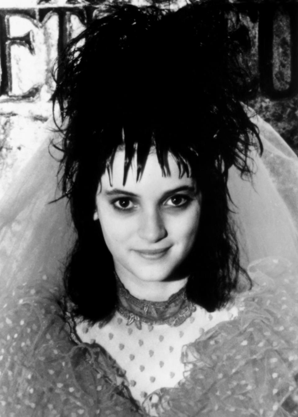 Closeup of Winona Ryder as Lydia Deetz